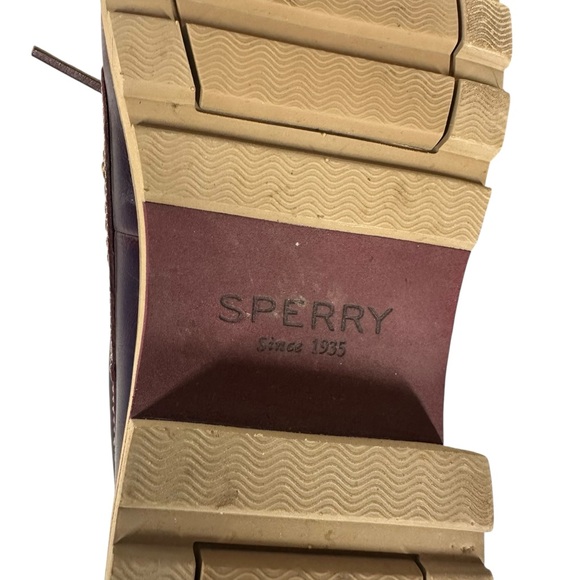 SPERRY Women's 9.5 Top-Sider Lug Sole Boat Shoe Galway Smooth Brown Leather - Picture 5 of 9